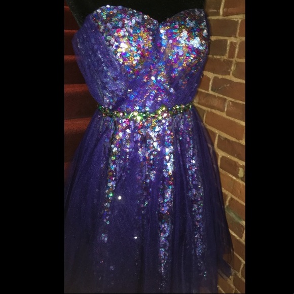 Purple Multi Color Dress - Picture 2 of 3